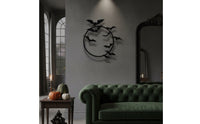Spooky Metal Wreath with Bats Gothic Metal Nocturnal Creature Wall Art Openwork Halloween Wall Decor Flat for Entryway