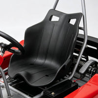 Black Go-Kart Seat Long-Lasting Single Go Kart Seat Rigid Lightweight for Children