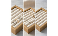 Jewelry Display Tray Wooden Band Display Tray Ribbed for Shop Owners, Vanity, Dresser, Showcase