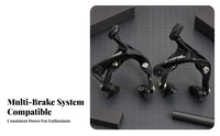 2 Pieces Ribbed Contact Area Surface Dual Arm Brake Caliper Metal Cycle Brake Caliper Black