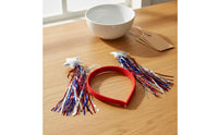 Red White and Blue Independence Day Headband Party Favor American Flag Headband Festive American Flag Hair Hoop Glitter Accents for Children, Adults, Parades, Holiday Parties