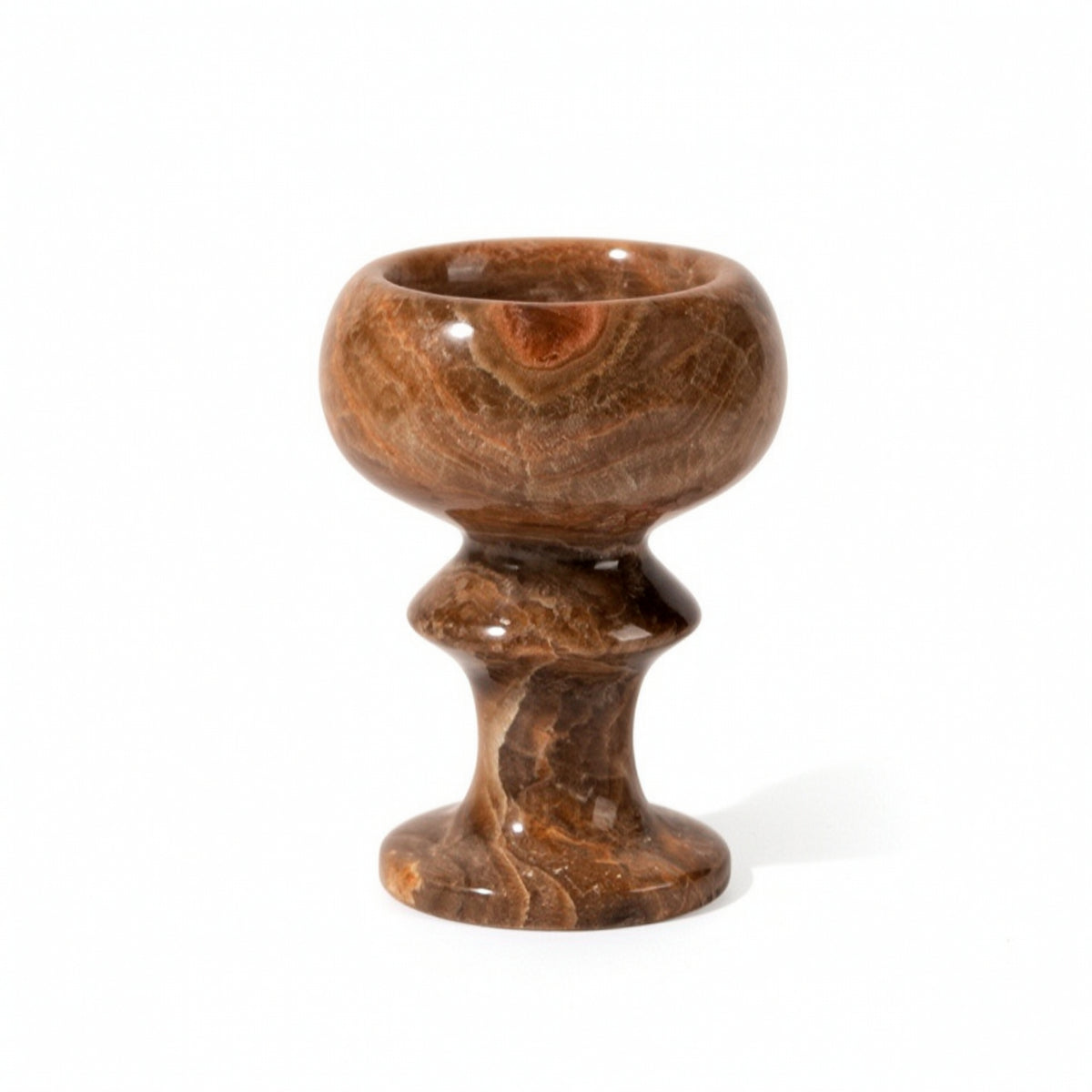 Marble Candlestick Marbled Stone Candle Holder Polished Candlestick with Pedestal for Decorators, Simplifiers, Tabletop, Shelf Styling, Console Table
