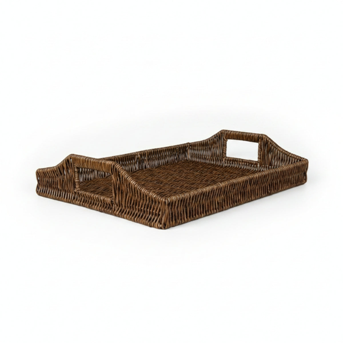 Slim Design Imitation Rattan Tray Rectangular Tray with Handles Versatile Trays Lightweight for Countertop, Bedside, Kitchen, Bathroom