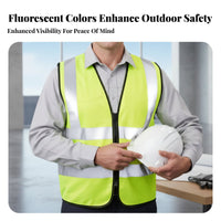 Reflective Vest Lightweight High Visibility Work Vest Sturdy Secure Workwear for Cyclists, Warehouse Bi Biking, Warehouses, Factories