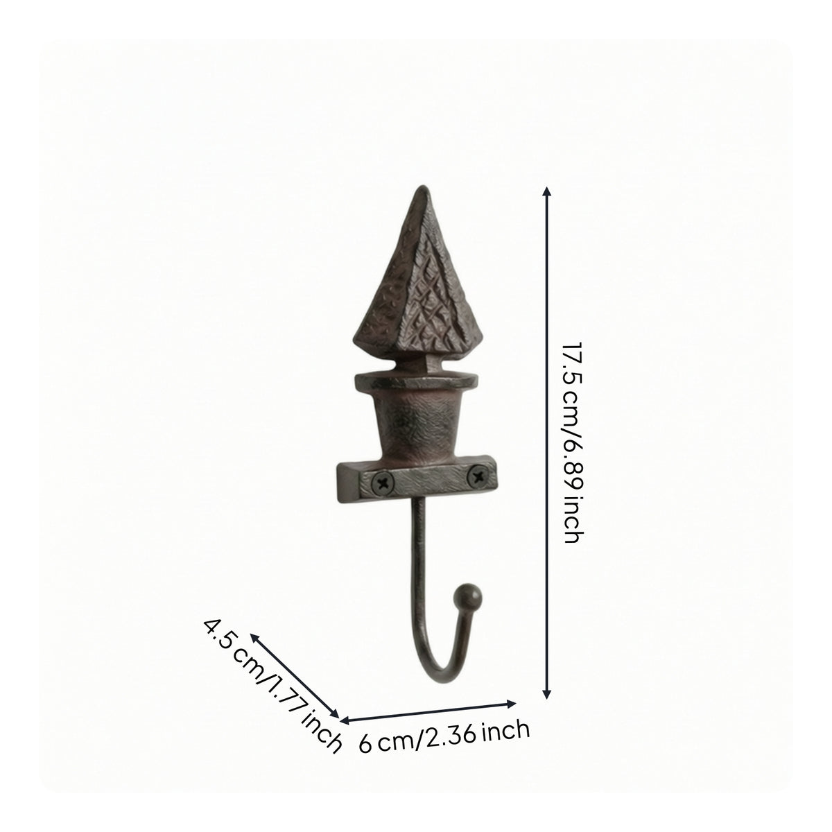 Bonsai Wall Hook Vintage Influenced Cast Iron Hook Heavy Duty Wall Mounted Hooks for Hallway