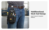 Multiple Pockets Waist Tool Pouch 1680D Oxford Material Belt Tool Pouch EVA Interlayer Work Gear Black