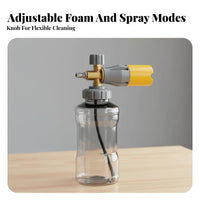 1L Car Wash Foam Solid Brass Core 1/4 Inch Quick Connect Foam Dispenser Adjustable Pressure Washer Foam Dispenser for Hobbyists, Home Use