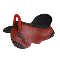 Leather Saddle Padded Doubleequestrian Saddle Balanced for Equestrians