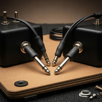 3 Pieces Compact Guitar Pedal Cable Cable Molded Angled Cable Cable Black Audio Lead Metal Plugs