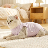 Cat Recovery Suit with Four-Legged Design, Spandex Post Surgery Anti Licking Protector, Full Body Suit Cat Weaning and Grooming Wound Check Opening