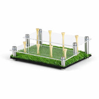Acrylic Golf Ball Display Stand with Turf Base Clear Golf Ball Display Rack Tabletop Compact for Golfers, Collectors, Desk, Office, Trophy Room