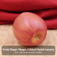 Red Finish Desktop Apple Decor Gold Stem Artificial Apple Ornament for Home Display