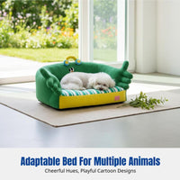 Scallion-Shaped Lounger All-Season Plush Pet Sofa Novelty Design Supportive Bolsters for felines, Indoors, Resting