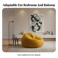 Comfortable Bean Bag Chair Supportive Backrest Bean Bag Sofa Collapse-Resistant Soft Seating Skin-Friendly for Adults, Students, Teens, Bedroom, Balcony, Living Room, Reading Nook