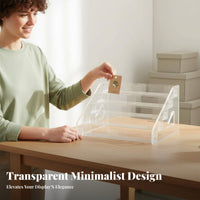 Clear Acrylic Display Stand Space-Saving Multi-Level Pin Holder Easy to Clean Tiered Display Stand for Collectors, Anime Fans, Desktop, Vanity