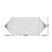 Single Mesh Outdoor Lounger Hammock, Wooden Bar, Beach Hanging Seat, Relaxing Mesh Bed