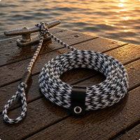 16-Strand Tubing Tow Rope Hollow-Braid Heavy-Duty Tow Rope Resistant Water Sports Equipment Loop Ends for Boating