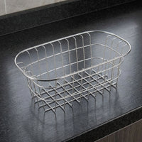 Kitchen Sink Colander Dish Rack, 304 Stainless Steel Thickened Drain Rack, Extendable Wire Grid Vegetable Washing Basket Kitchen Organiser Bowl