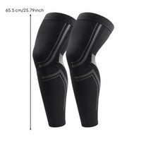 Knee Sleeves with Silicone Strip Anti-Slip Long Compression Knee Sleeves Breathable Lightweight for Runners, Running, Cycling