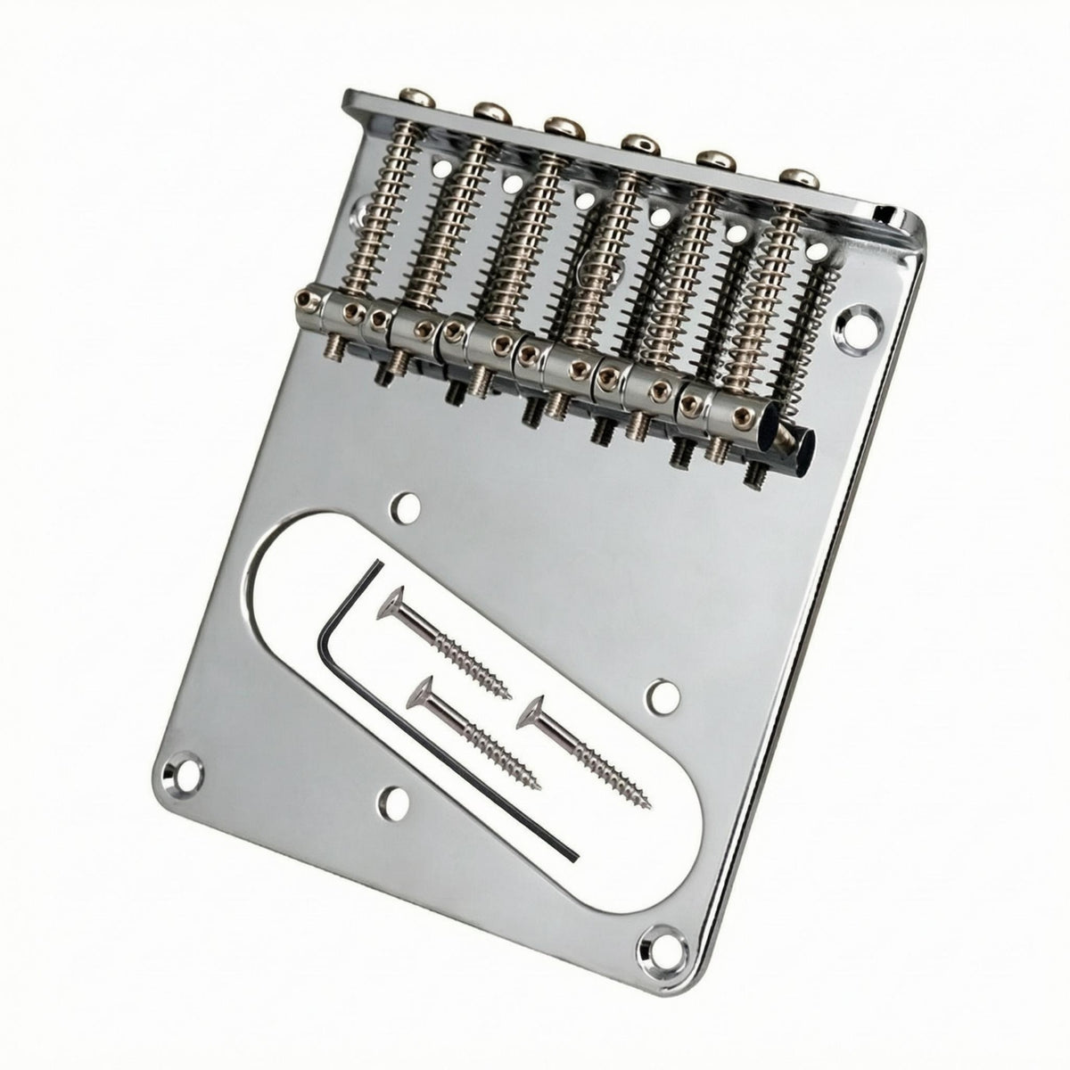 Spring-Loaded Electric Guitar Bridge Rectangular Base Plate Six-Saddle Bridge Pickup Opening Music Gear Mounting Holes