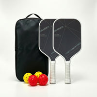 2 Pieces Pickleball Paddle Carbon Fiber Pickleball Paddle with Bag Perforated Grip Lightweight for Intermediate Players