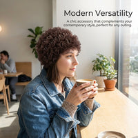 Hat Wig for Women with, Breathable Turban Cap for Casual Use, Adjustable Fit Polyester Material, Pleated Edge