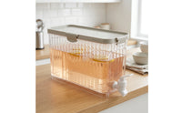 Rectangular Fridge Drink Dispenser Clear Drink Dispenser with Spigot Compact Pitcher with Spigot Space-Saving for Families, Refrigerator, Kitchen Countertop, Parties
