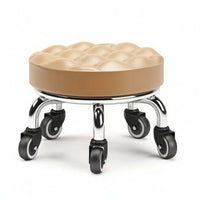 Padded Low Rolling Stool Thickened Low Stool with Wheels Compact Comfortable for Pedicurists