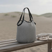 Quick Draining Large Beach Bag Lightweight Mesh Tote Bag Floral Decor Storage Solution for Shopping