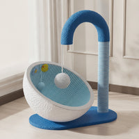 Woven Cat Scratching Bed Paper Rope Cat Tree with Bed Soft Activity Centre Soft for Cats, Kittens, Living Room, Bedroom