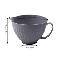 Glossy Salad Bowl with Handle Ergonomic Mixing Bowl with Pour Spout Easy-Grip Dishwasher Safe for Students, Kitchen, Small Apartments, Dorm Rooms