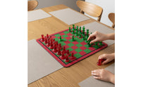 Easy to Stow Red Green Chess Board Set Lightweight Plastic Chess Set Colorful for Beginners, Kids, Travel, School