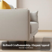space-efficient Size Upholstered 2-Seater Space-Saving Rounded Two-Seater Couch Modern Design Sofa Minimalist and fashion for Apartment Dwellers, Young Adults, Small Business Owners, Bedroom, Bimmediatelyique, Reception Area, study corner