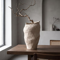 Vase with Wavy edge Sculptural Ceramic Vase Rustic Vessel for Florists