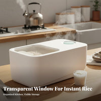 Transparent Design Rice Storage Container Moisture-Proof Airtight Rice Container Multi-Purpose for Countertop, Kitchen Cabinet