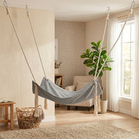 Tassel Cat Hammock and Linen Cat Swing, Breathable Hanging Cat Bed for Indoor Small Pets, Resting Place with Rope Hooks, 47x47cm Design
