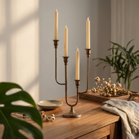 Tabletop Candelabra Ornate Candelabra with Four Cups Decorative for Dining Table