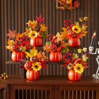 Halloween Maple Leaf and Pumpkin Decoration Set for Autumn Festival