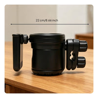 Anti-Slip Grip Stroller Cup Holder 360° Rotation Universal Clamp-on Bottle Holder for Parents