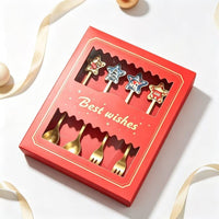 Christmas Stainless Steel Spoon and Fork Gift Set with Star Design