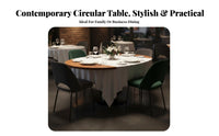 Solid Wood Tabletop Round Dining Table Space-Saving Foldable Round Dining Table Easy Storage Household Furniture Long-Lasting Construction for Apartment Dwellers, Restaurant Owners, Hotel, Small Areas, Family Gatherings, Cafe