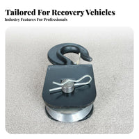 Alloy Steel Construction Wire Rope Pulley Block Wear Resistant Tow Truck Winch Pulley Greaseable Snatch Block Easy to Use for Wrecker Operators, Mechanics, Away-Road Enthusiasts, Winching, Roadside Assistance