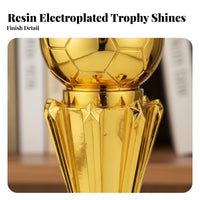 Electroplated Finish Global Championship Award Reproduction Collectible Souvenir Soccer Ball Award Realistic Simulation for Collectors, Kids
