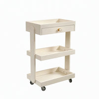 3-Tier Salon Cart with Drawers Wheeled Beauty Salon Cart Mobile Beauty Trolley with Wheels for Beauticians