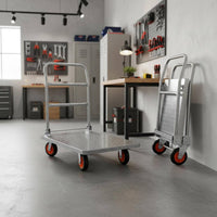 Foldable Heavy Duty Flatbed Trolley Quiet Wheels Folding Platform Truck Wear-Resistant Casters Steel Push Vehicle Dolly Easy Storage for Warehouse, Garage, Office