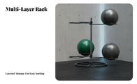 Space-Saving Design Exercise Ball Rack Stable Construction Exercise Ball Holder Heavy Duty Steel Frame Quick Assembly