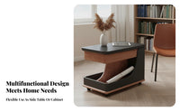 Rolling C-Shaped Table Minimalist aesthetic Rolling C-Shaped Stand Multi-Functional Bottom Storage Shelf for Seniors, Homeowners