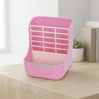 2-in-1 Hay Rack and Bunny Hay Feeder with Food Bowl, Cage-Mount Feeder for Guinea Pigs and Chinchillas, Metal Border Protector Design