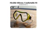 Reinforced Glass Diving Goggles Anti-Fog Snorkeling Facepiece Water Resistant Snorkel Facepiece for Snorkelers, Beginners, Underwater Exploration