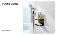 Double Layer Soap Dish No Wall Mounted Soap Holder Drill 2-Tier Shower Holder for Renters, Students, Dorm Room, RV, Kitchen